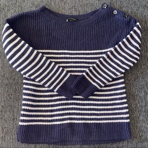 Ann Taylor Navy Striped Sweater